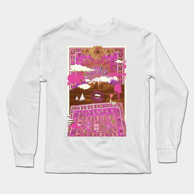 MORNING PSYCHEDELIA (pink) Long Sleeve T-Shirt by Showdeer